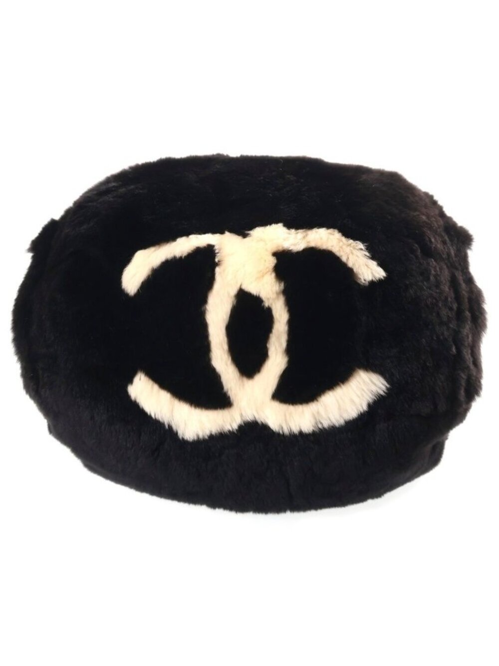 Chanel CC Logo Chain Arm Warmer GD Black Rabbit